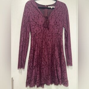 Lovers + Friends Deep Wine Lace Dress